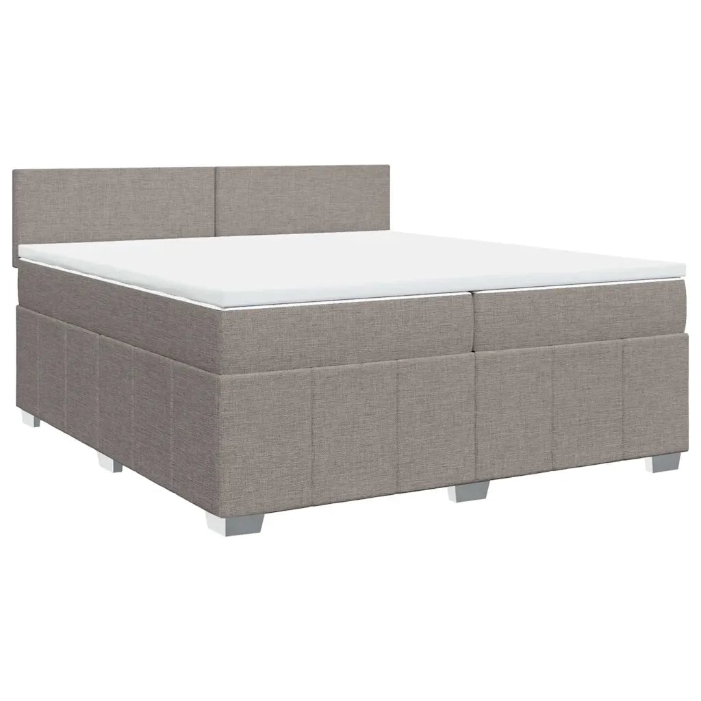 Giroletto a Molle con Materasso Tortora 200x200 cm in Tessuto