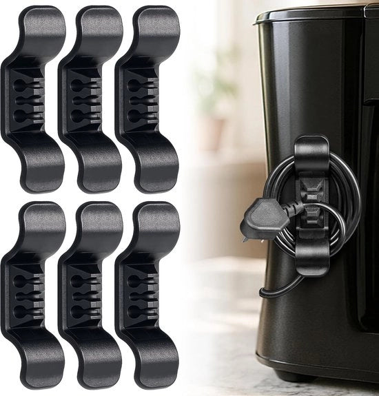 Set di 6 cavi per cavi neri - contenitore per cavi - per Mixer, Airfryer, centrifuga per succo, macchina per caffè e Blender - strumento per la gestione dei cavi