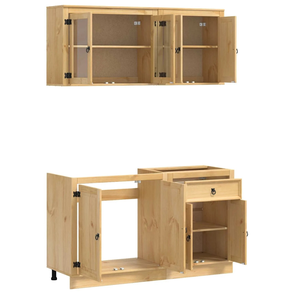 Armadietto con porta SKI 4 pcs Marrone Miele Pino massello
