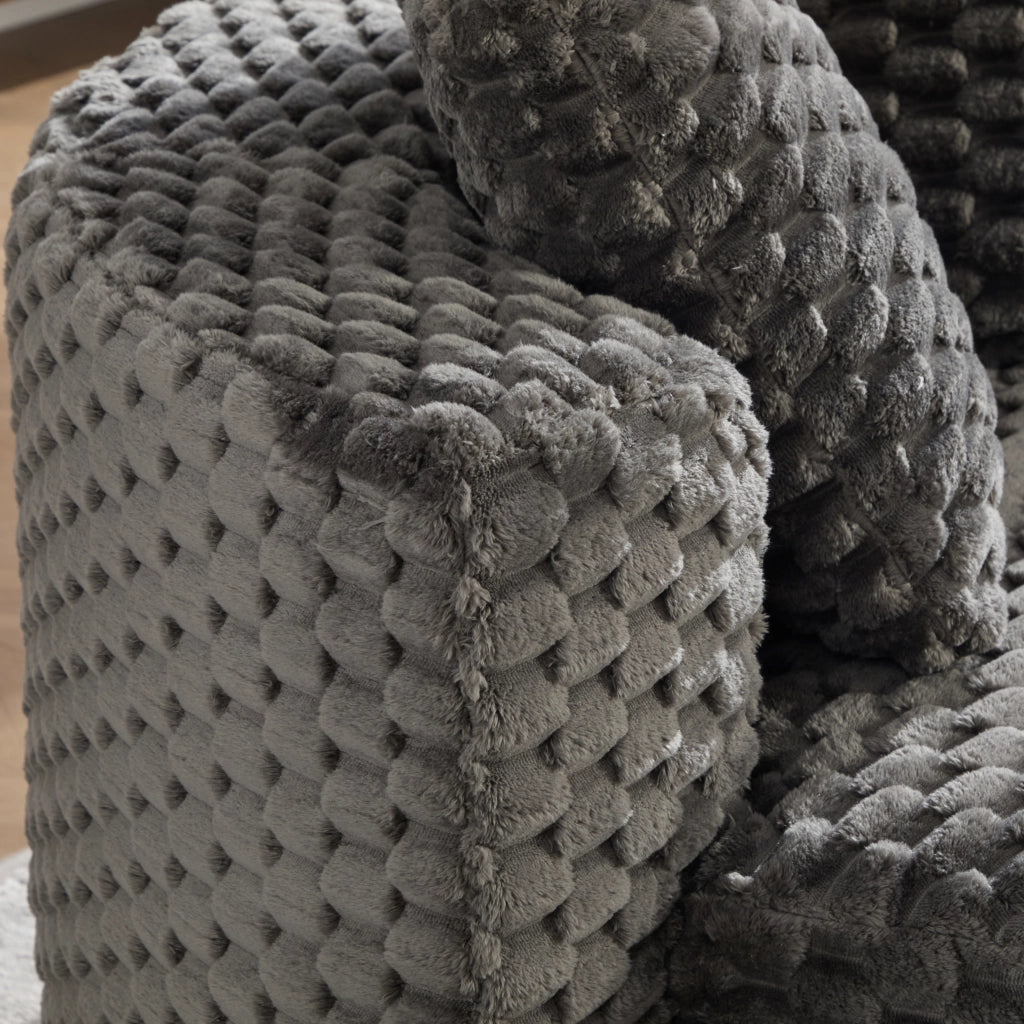 POLTRONA con pouf 130x115x103 cm in tessuto grigio scuro