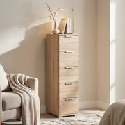 Cassettiera 5 cassetti in Legno Composito cm 27x38x103 - LANCELOT
