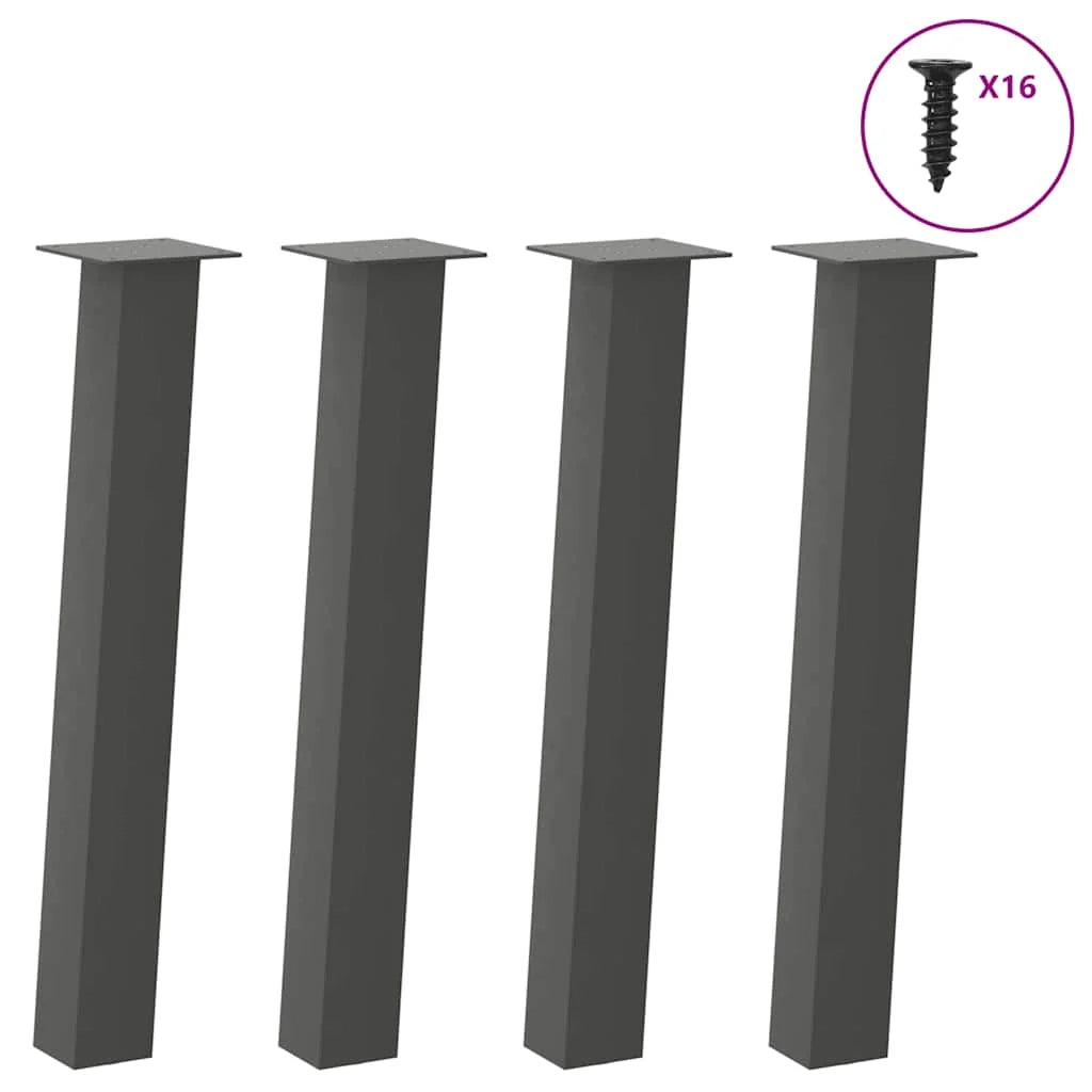 Set di 4 gambe per tavolo consolle 72 x 72 cm design moderno pratico montaggio rapido acciaio antracite 02_0056803