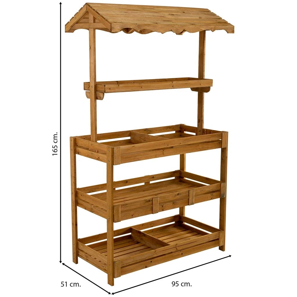 Mensola espositiva in legno marrone 95x51x165h cm