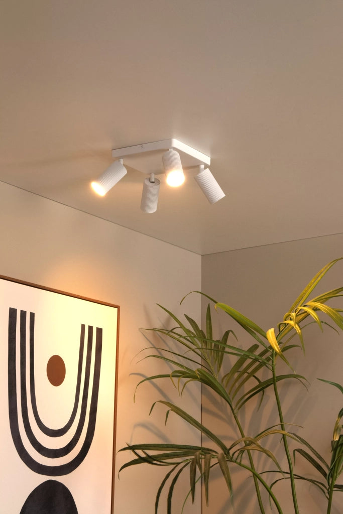 Plafoniera quadrata bianca Lucide CLUBS 4xGU10 40W