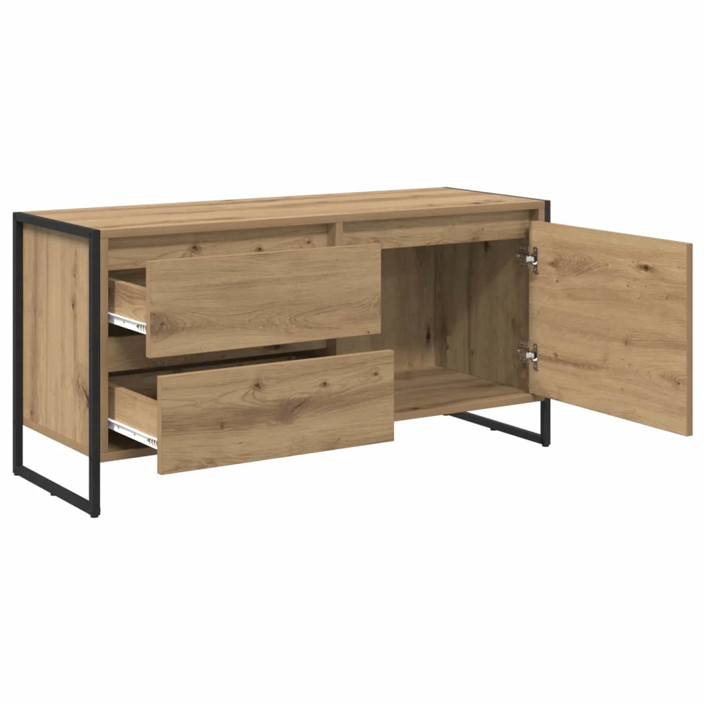 Mobile TV con cassetto-Credenza TV-Console TV Rovere Artigianale 100 x 36 x 49.5 cm