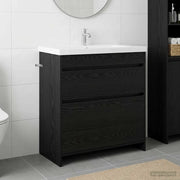 Mobiletto da Bagno Sotto Lavabo Rovere Nero 78,5 x 37,5 x 81 cm 890737