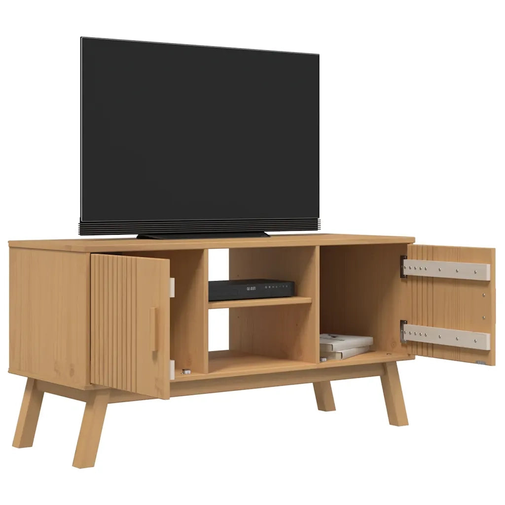 Mobile TV OLDEN Marrone 114x43x57 cm in Legno Massello di Pino 358600