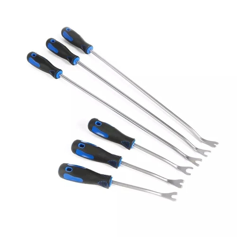Set 6pz leva rimozione trim clip pannelli auto staccabottoni in acciaio 01041