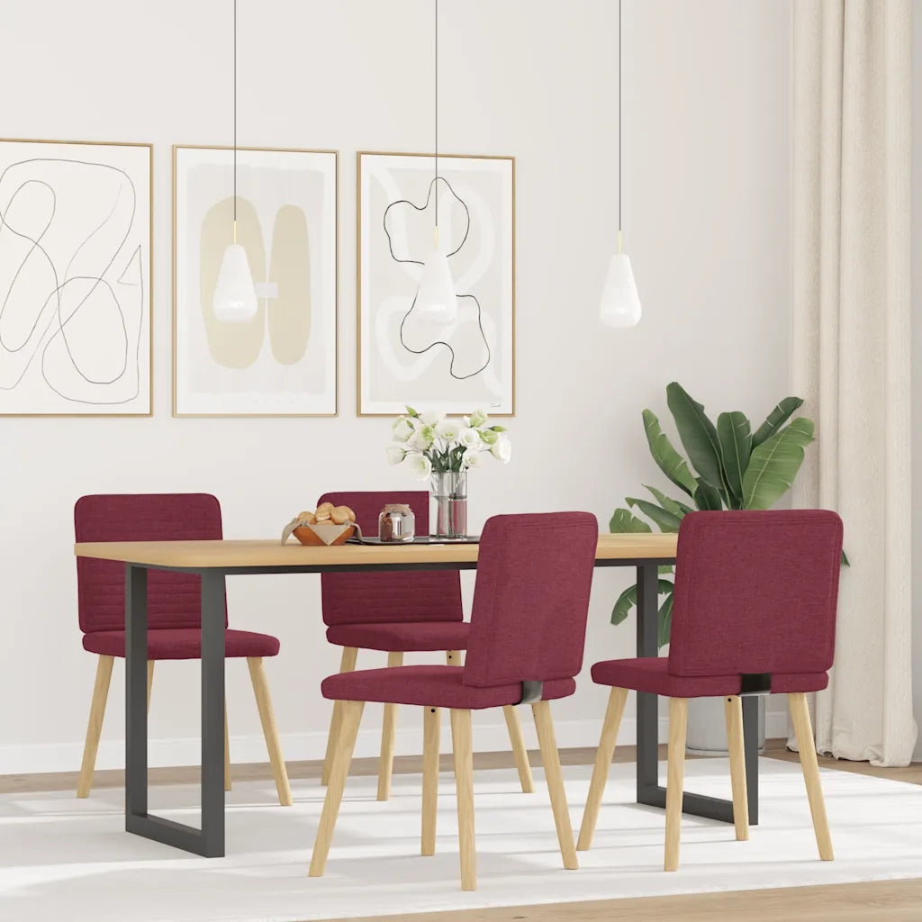 Sedie da Pranzo 4 pz Rosso Vino in Tessuto 3315247