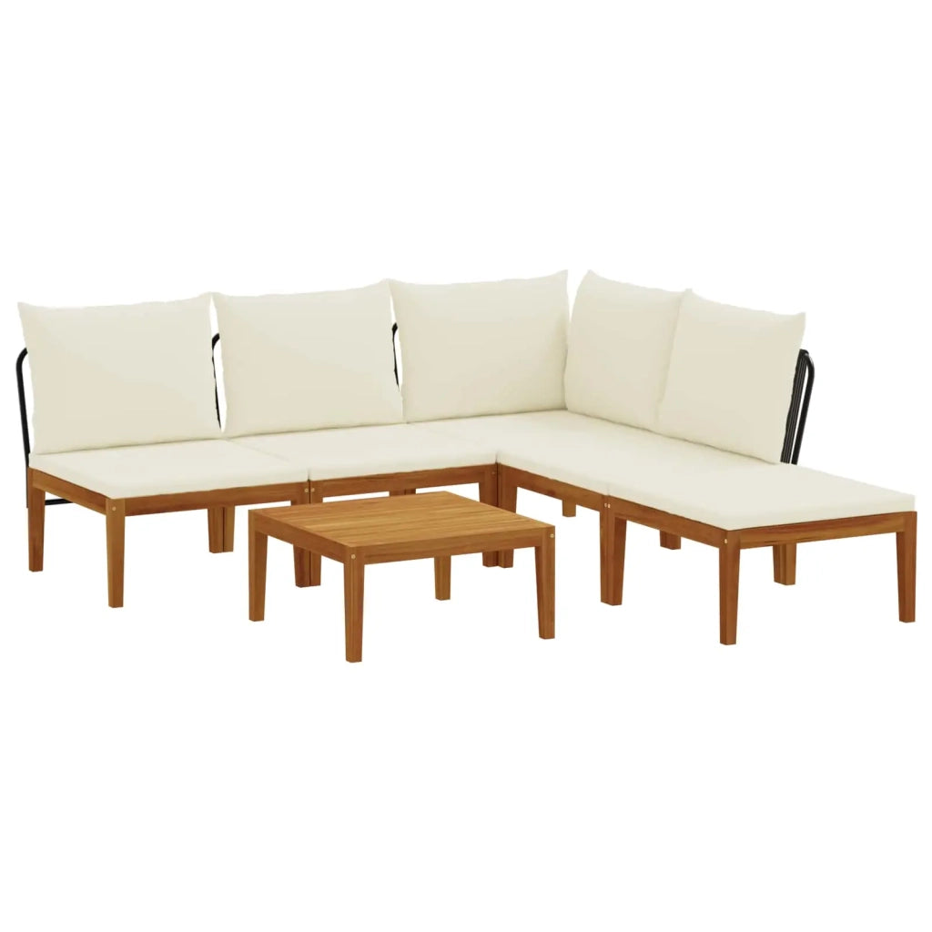6 pcs Legno massiccio di acacia e corda Naturale 3407728