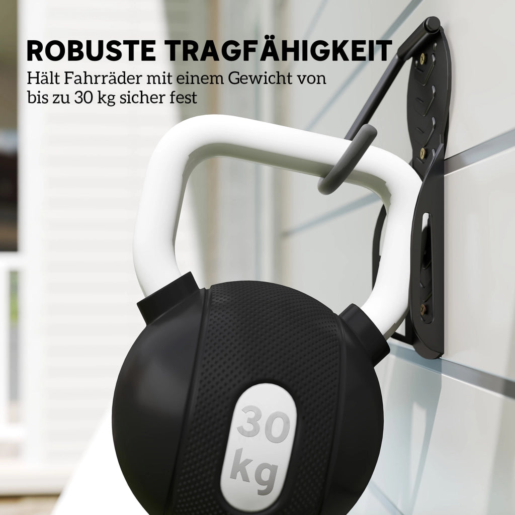 Supporto da parete per bicicletta pieghevole ¨C Xylo ¨C Set 4 pezzi verticale nero 30kg