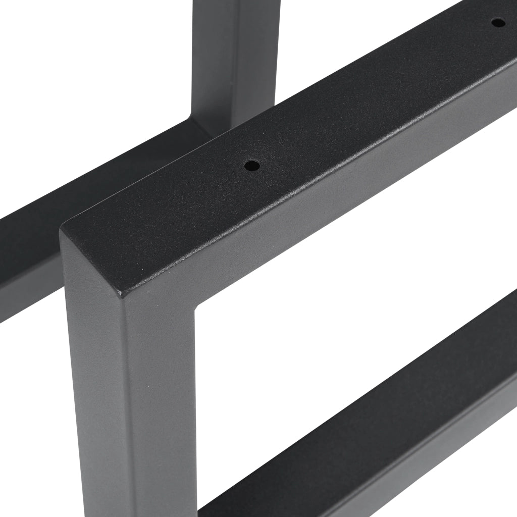 Set di 2 Gambe Quadrate Lunderskov per Mobili 'Fai da Te' - Altezza 35 cm - Acciaio Nero [en.casa]