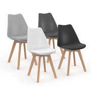IDMarket - Set di 4 sedie da pranzo grigio scuro, grigio chiaro, bianco e neroSARA