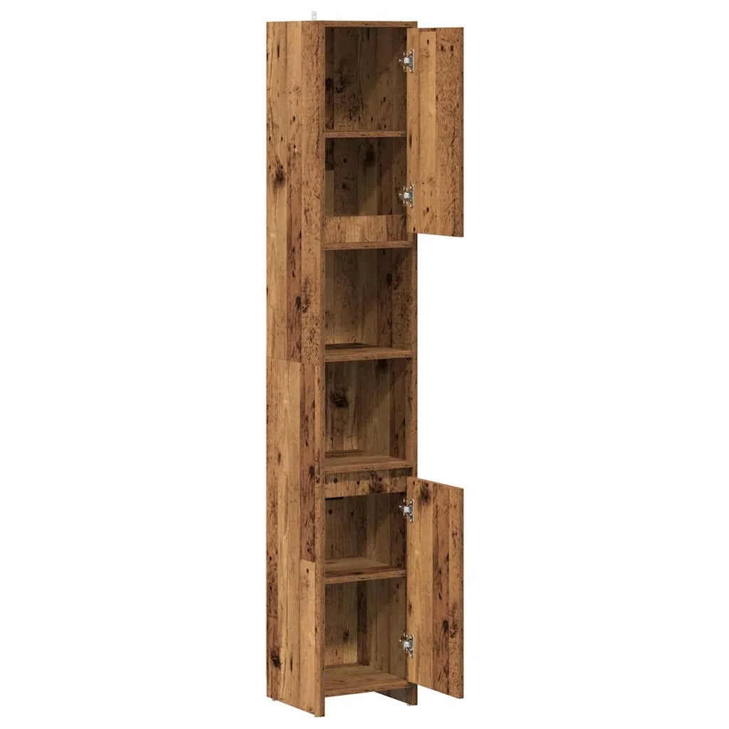 Mobile da Bagno Legno Antico 30x30x183,5 cm in Truciolato