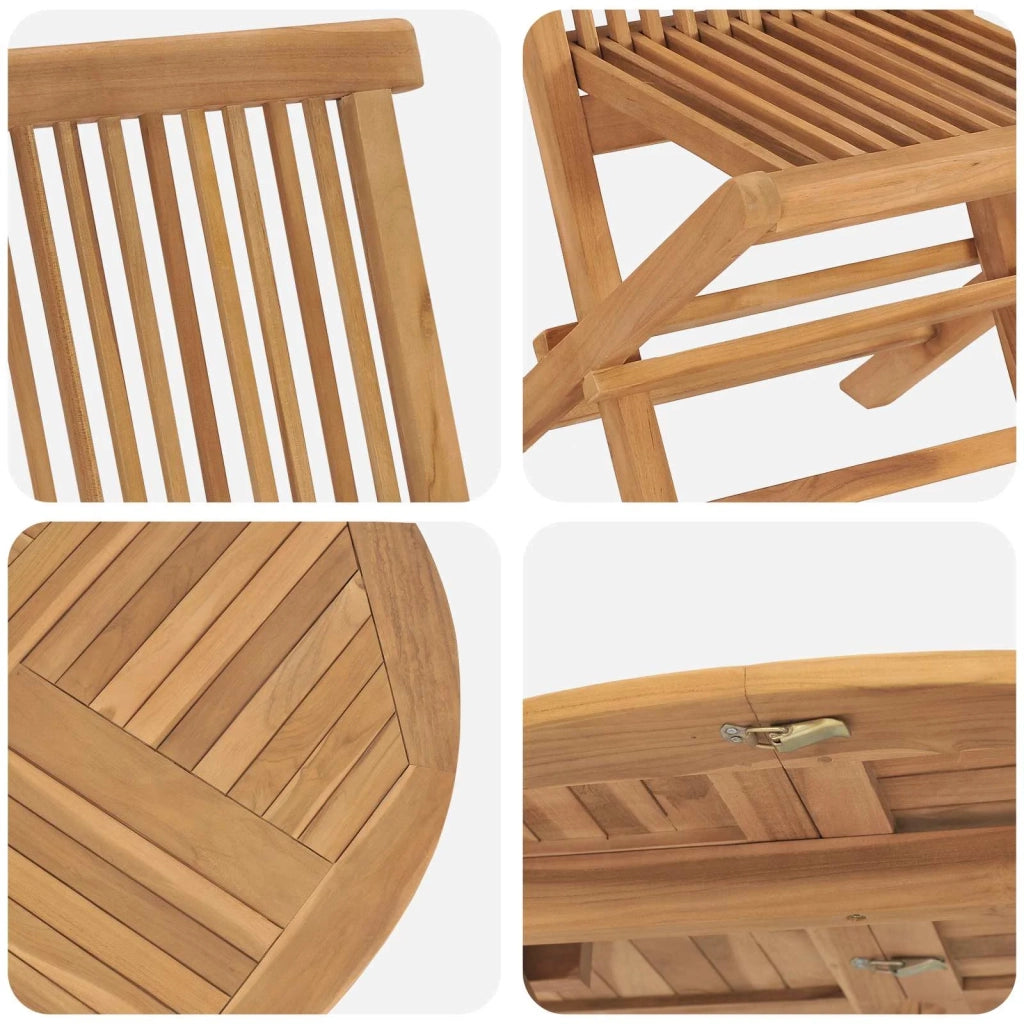 Set da Pranzo per Giardino 5 pcs Marrone Legno di teak solido 3385967