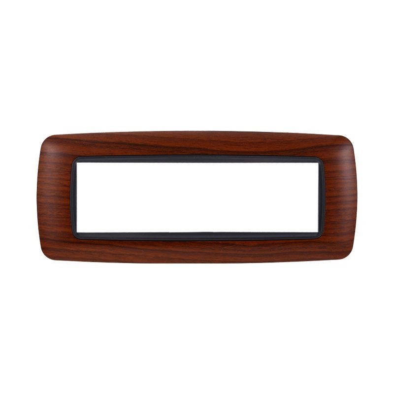 Placca Plastica Bombata Serie Space 7P Colore Radica Compatibile Con Bticino Living International