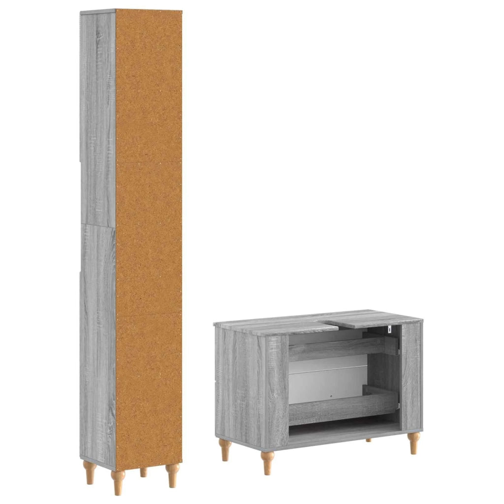 Set di Armadi da Bagno da 2 Pezzi ALKMAAR Sonoma grigio 3417510