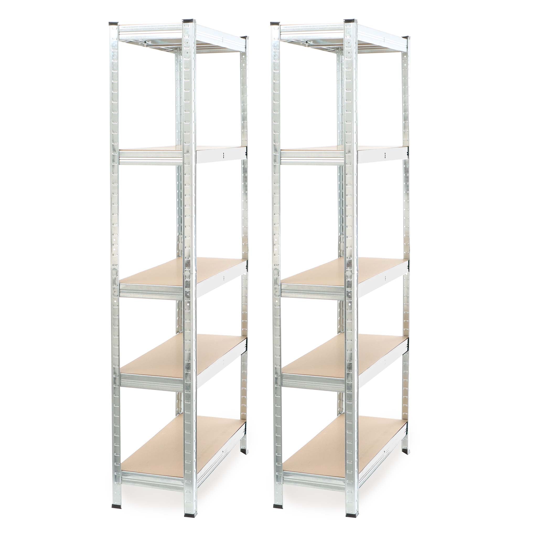 Set 2x scaffali a incastro per carichi pesanti 174x75x30cm Max 875kg l’uno Acciaio 5 ripiani