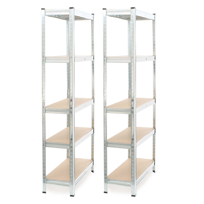 Set 2x scaffali a incastro per carichi pesanti 174x75x30cm Max 875kg l’uno Acciaio 5 ripiani