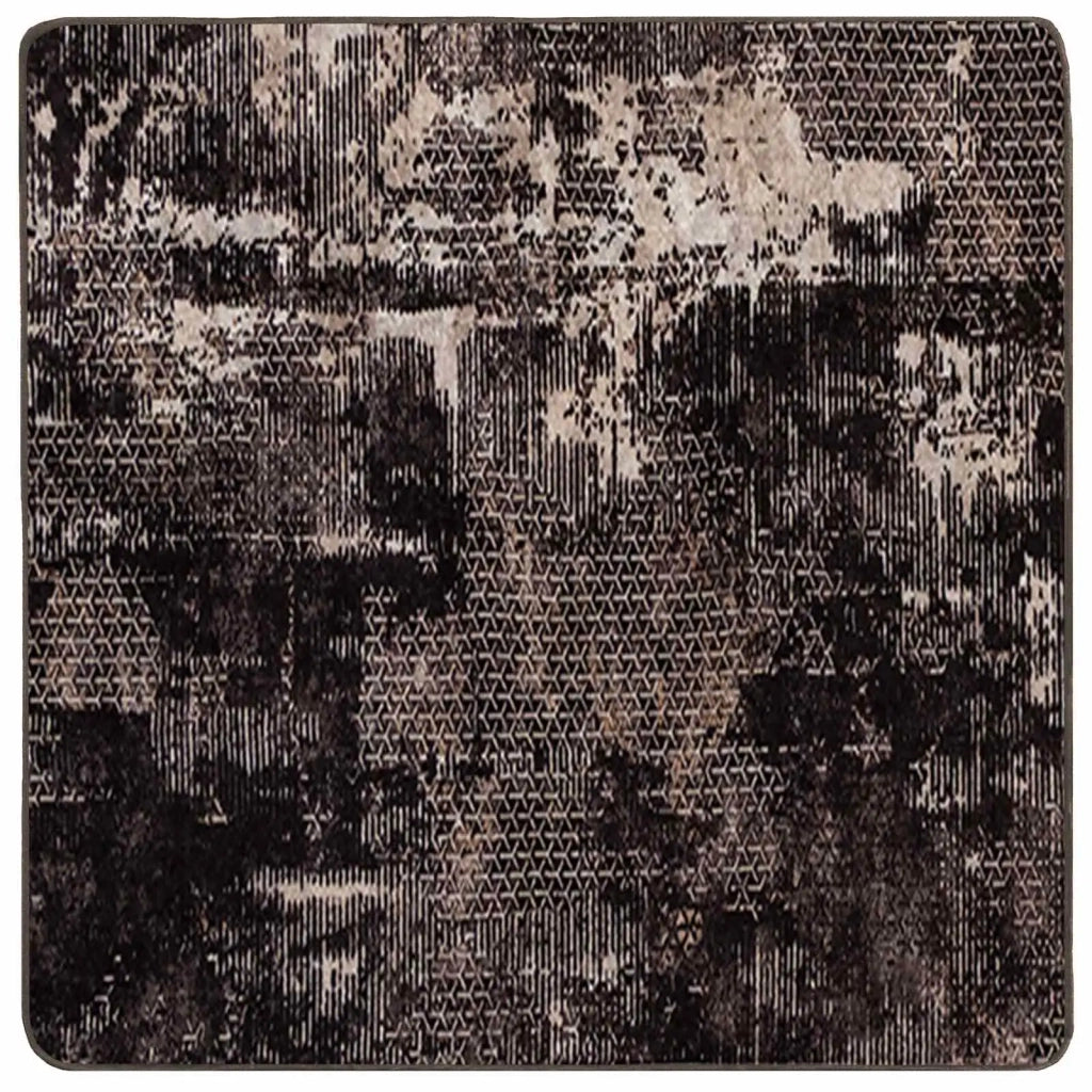 Runner Tappeto MARSA Nero 100 x 100 cm Poliestere e PVC