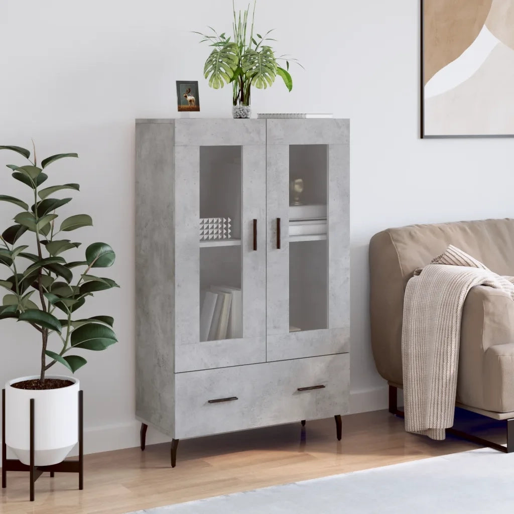 Credenza-Buffet-Armadio da cucina Grigio Cemento 69,5x31x115 cm in Legno Multistrato 201313