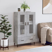 Credenza-Buffet-Armadio da cucina Grigio Cemento 69,5x31x115 cm in Legno Multistrato 201313