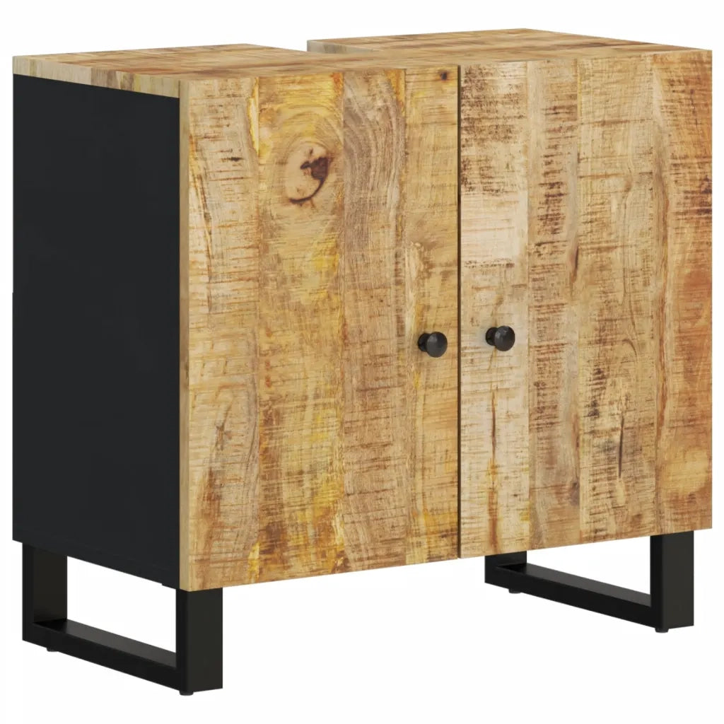 vidaXL Set Mobili da Bagno 2pz in Legno Massello di Mango