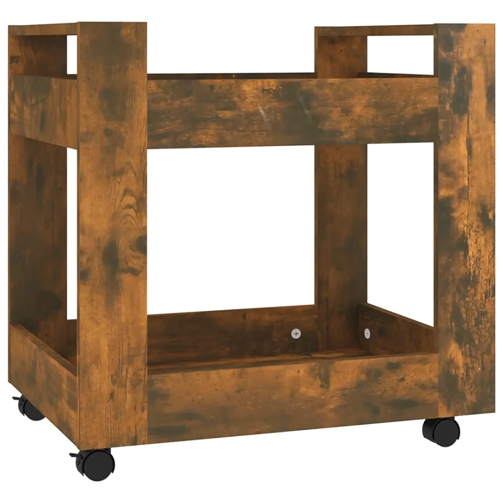 Carrello Scrivania rovere fumo 60x45x60 cm Legno Multistrato 816605