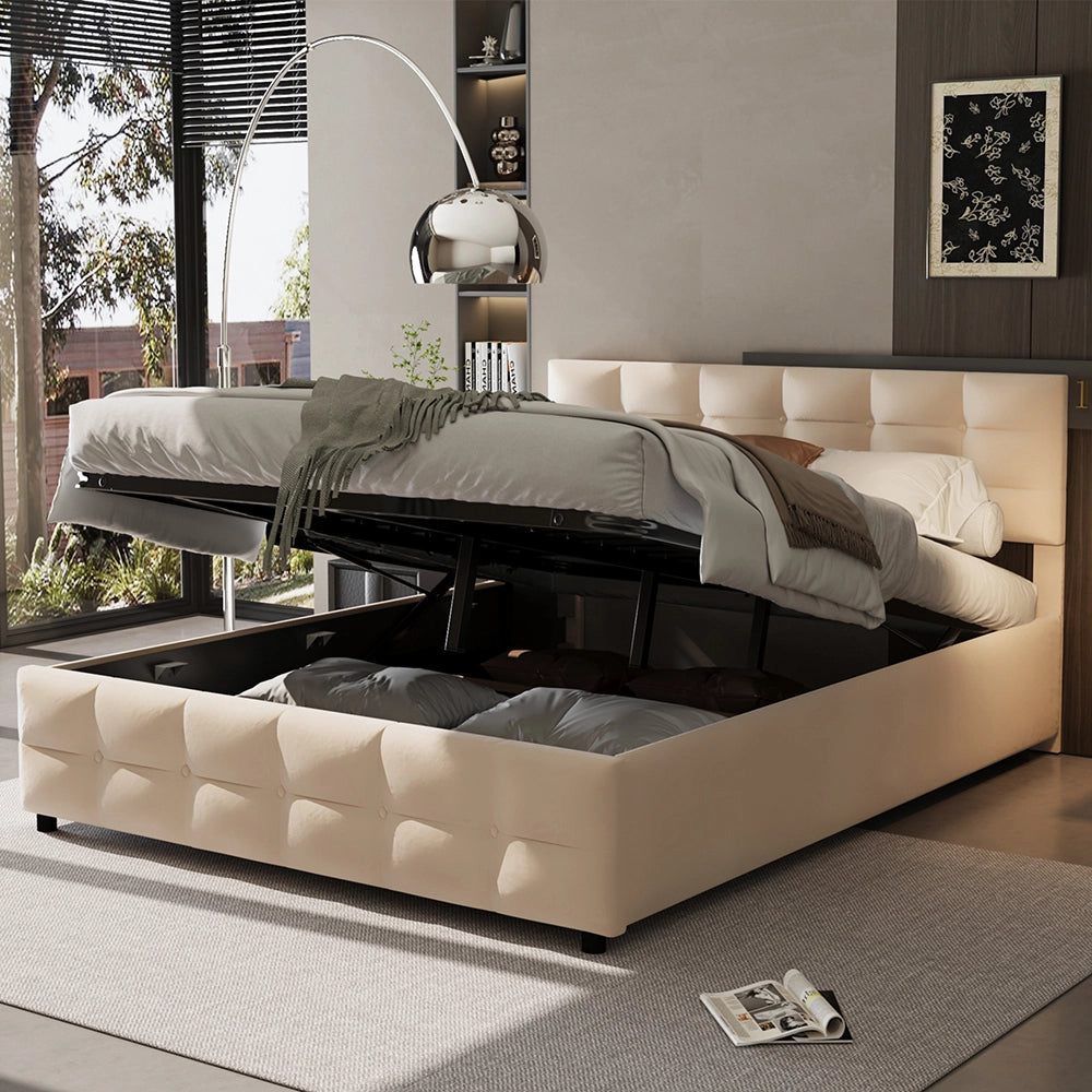 Letto con contenitore idraulico 180x200 - Xylo - Beige