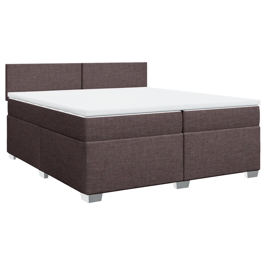 Giroletto a Molle con Materasso Marrone Scuro 200x200cm Tessuto 3285991