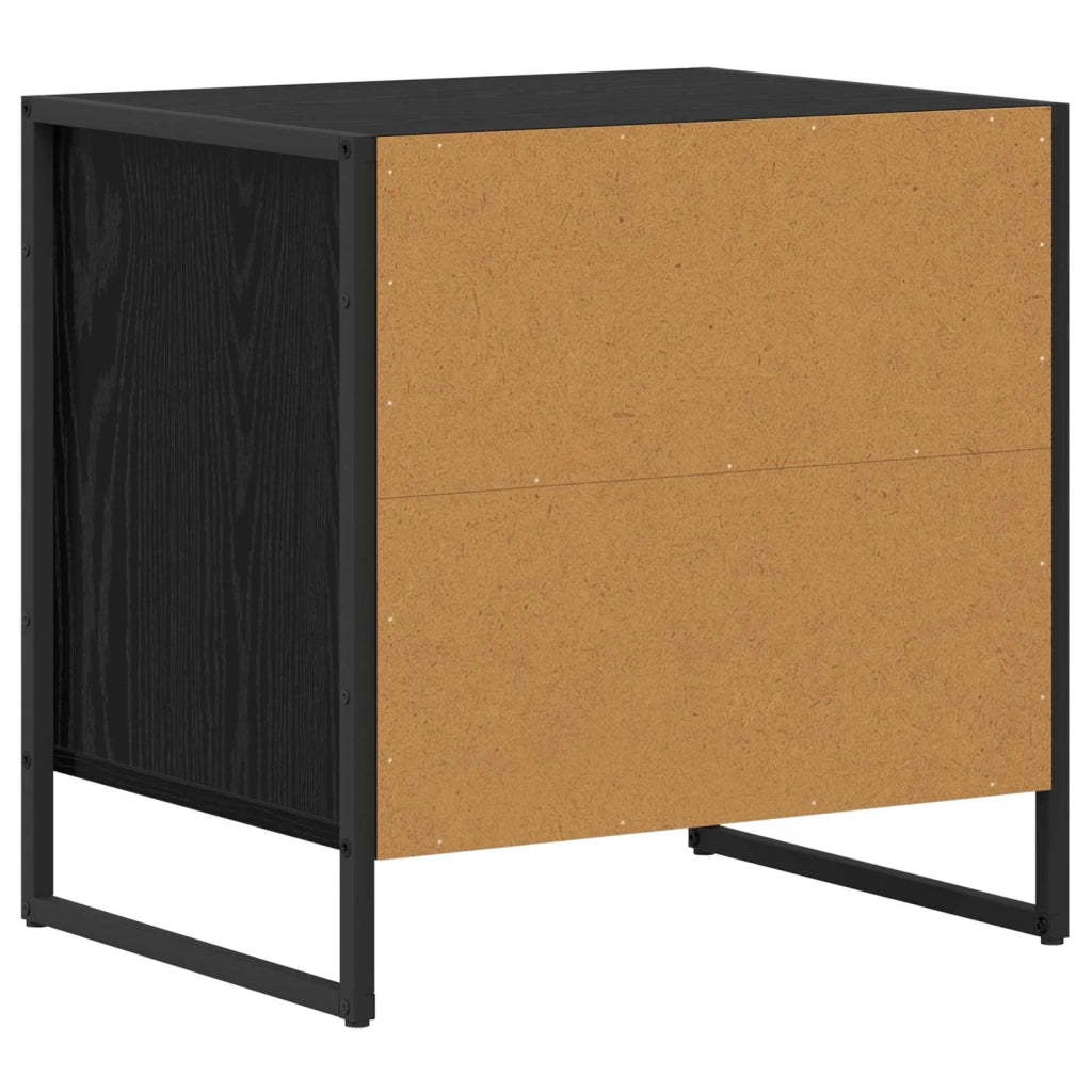 Comodino-Tavolino da notte Rovere Nero 50 x 39,5 x 50 cm Legno multistrato