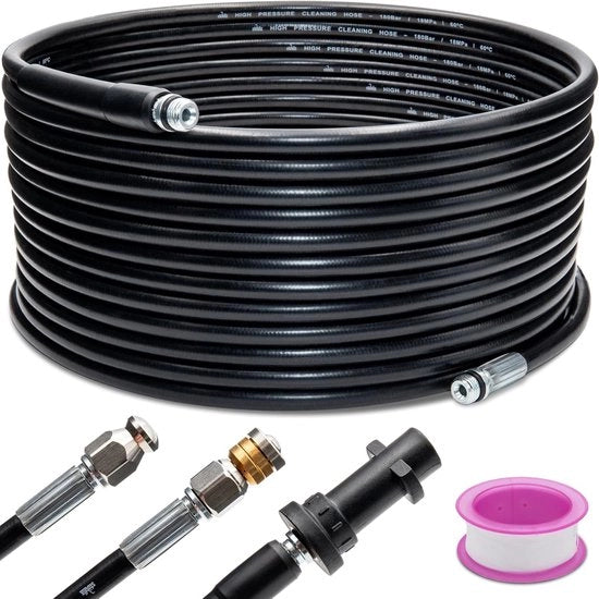 Slangset per buis per aspiratore ad alta pressione 180 bar, inclusa la coppia di sbriciolatrici e l'adattatore, compatibile con K2 K3 K4 K5 K6 K7