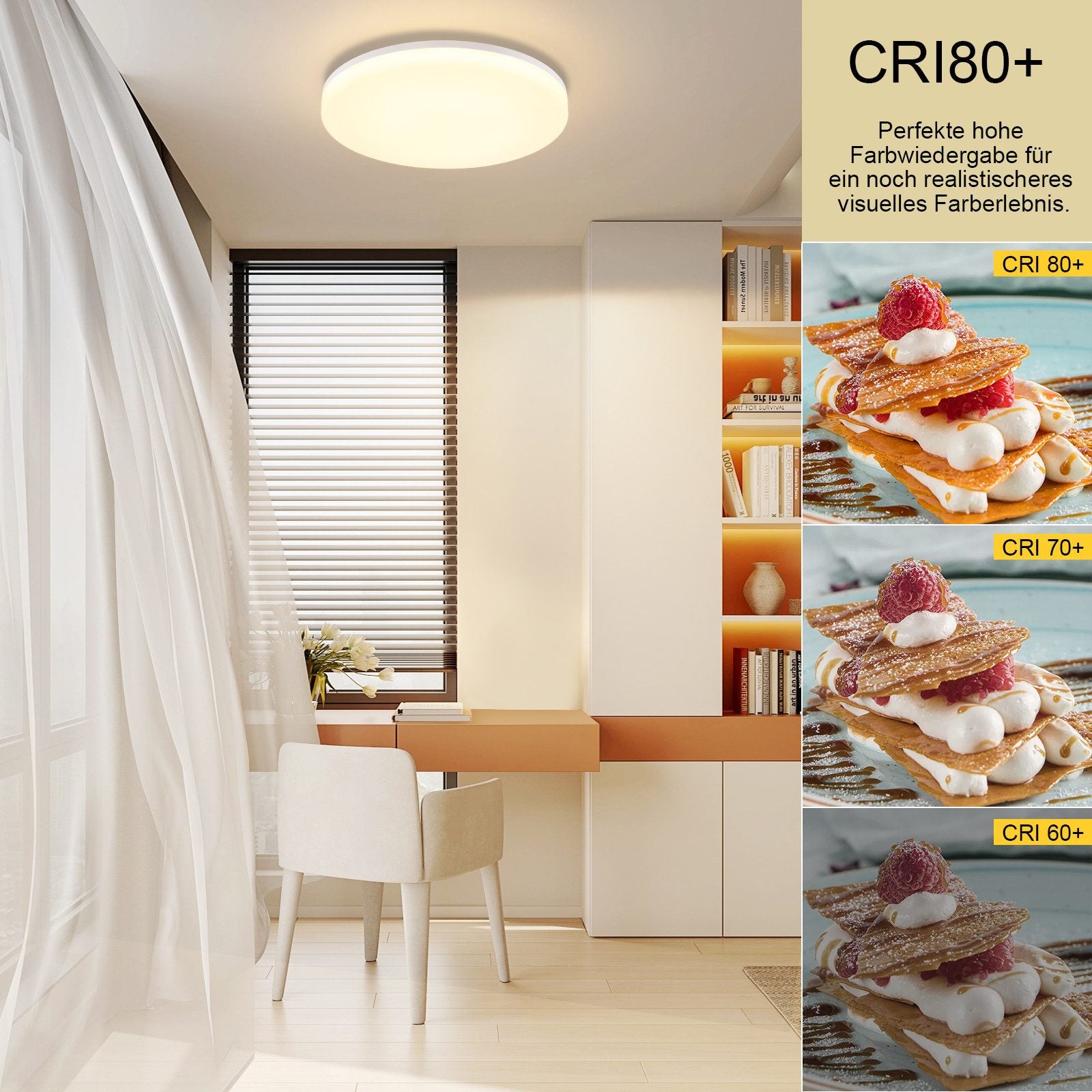 ZMH Lampada da soffitto LED RGB dimmerabile con telecomando per camera da letto e bagno