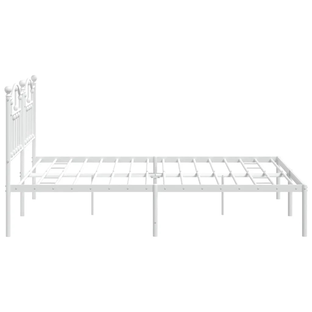 Giroletto con Testiera Metallo Bianco 183x213 cm 353493