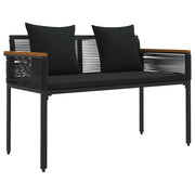 Panchina da esterno | Panchina da Giardino | Panca da Giardino Nero 117 x 54 x 74.5 cm polyrattan