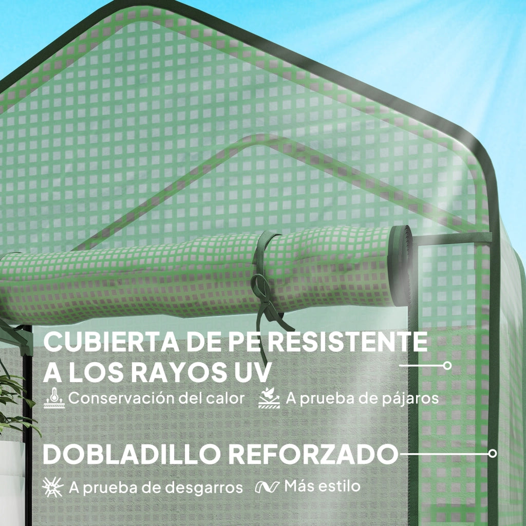 Serra da Giardino 5 Livelli con Porta a Zip Anti-UV ¨C zephmum ¨C Verde 90x49x193 cm