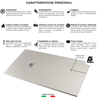 Piatto Doccia in Pietra 80x180 cm Pedrinelli Ardesia Stone Side Grigio