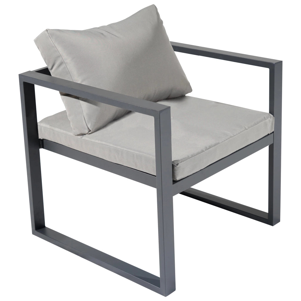 Set di mobili da giardino IBIZA in tessuto grigio 4 posti - alluminio antracite