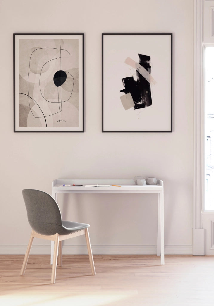 Scrivania Herdasa effetto e faggio bianco 81x111x50