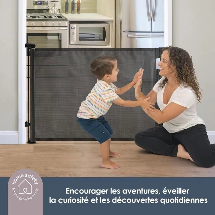 Barriera di sicurezza retrattile extra alta - DREAMBABY - da 60 a 140 cm H90 cm - Nero