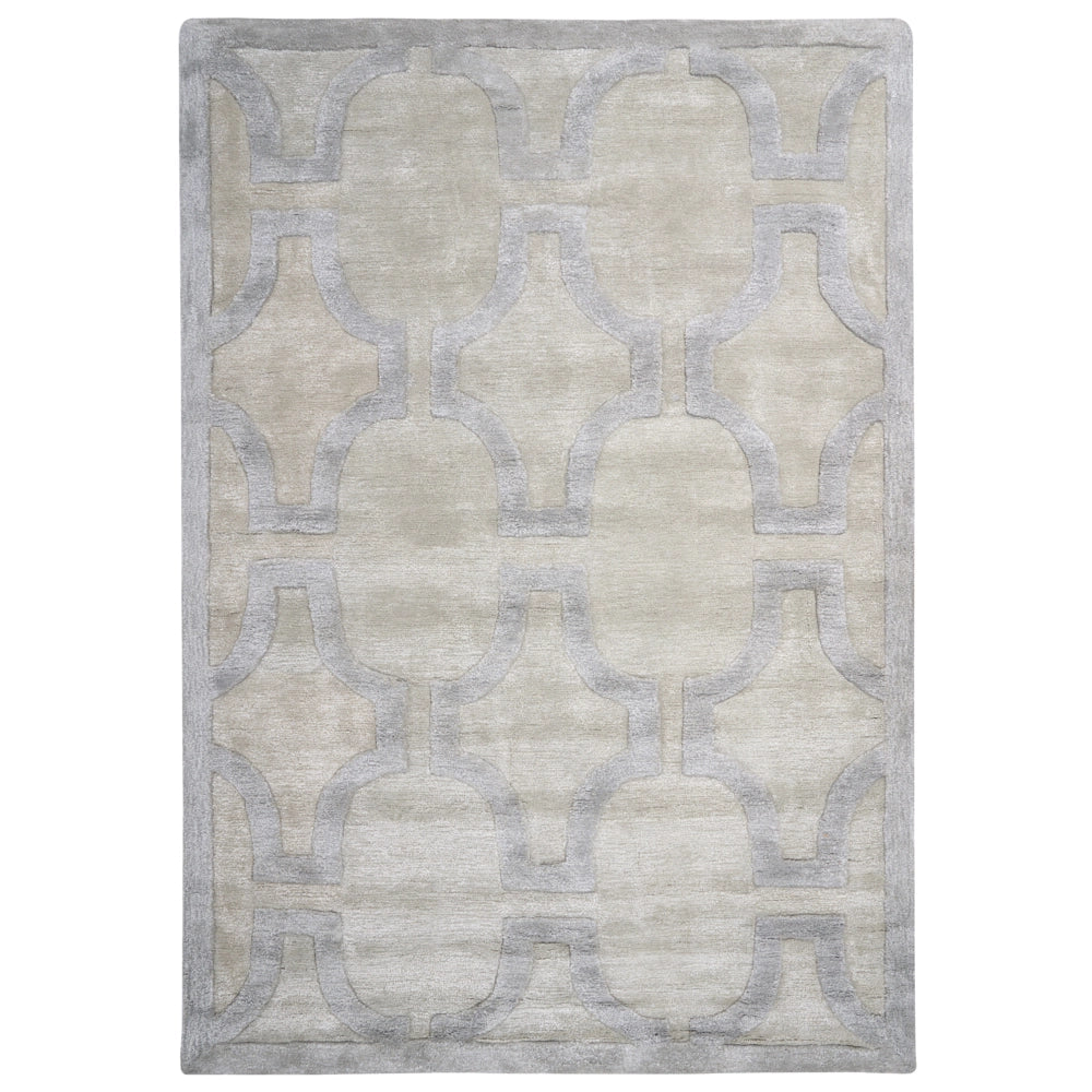 Tappeto di forma rettangolare beige e grigio 160 x 230 cm camera da letto soggiorno