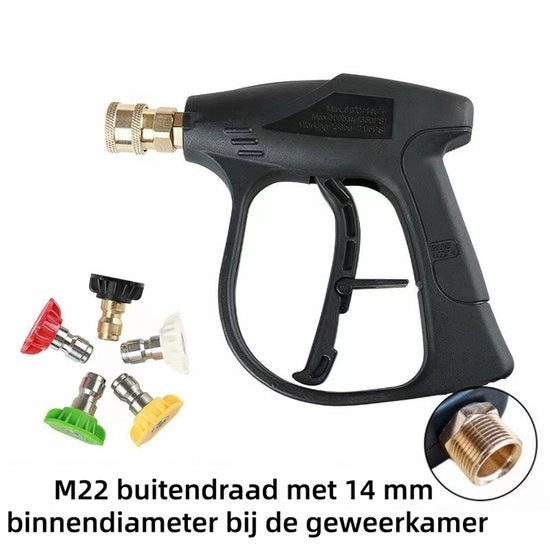 6 pezzi - Disidratatori ad alta pressione - Disidratatori ad alta pressione - per lavaggio autogomma, lavaggio rampe - M22 Pistola a getto corta di potenza - Diametro interno 14 mm