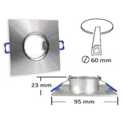 Trade Shop - Porta Faretto Da Incasso Quadrato Supporto Per Luci Faretti Gu10 Portafaretto P9 - Grigio
