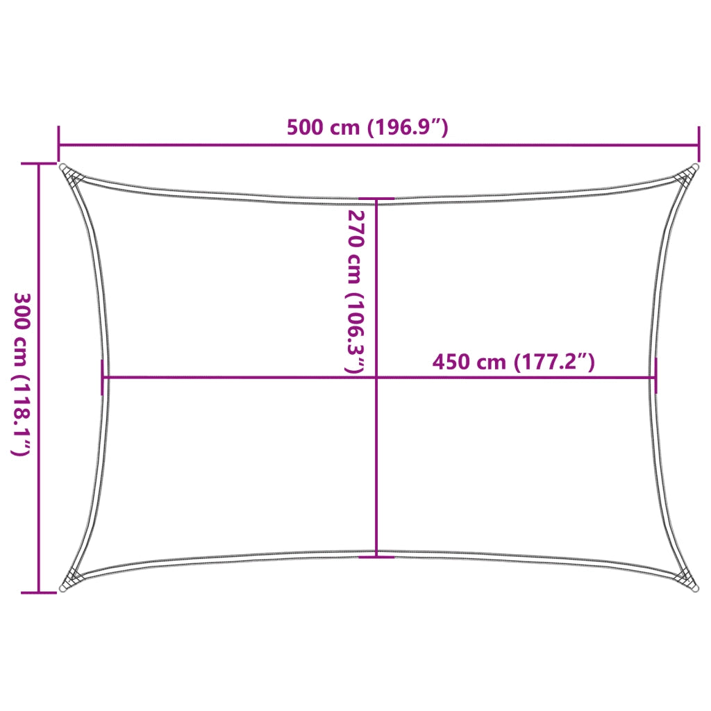 Vela Parasole 160 g/m² Marrone 3x5 m in HDPE 311789
