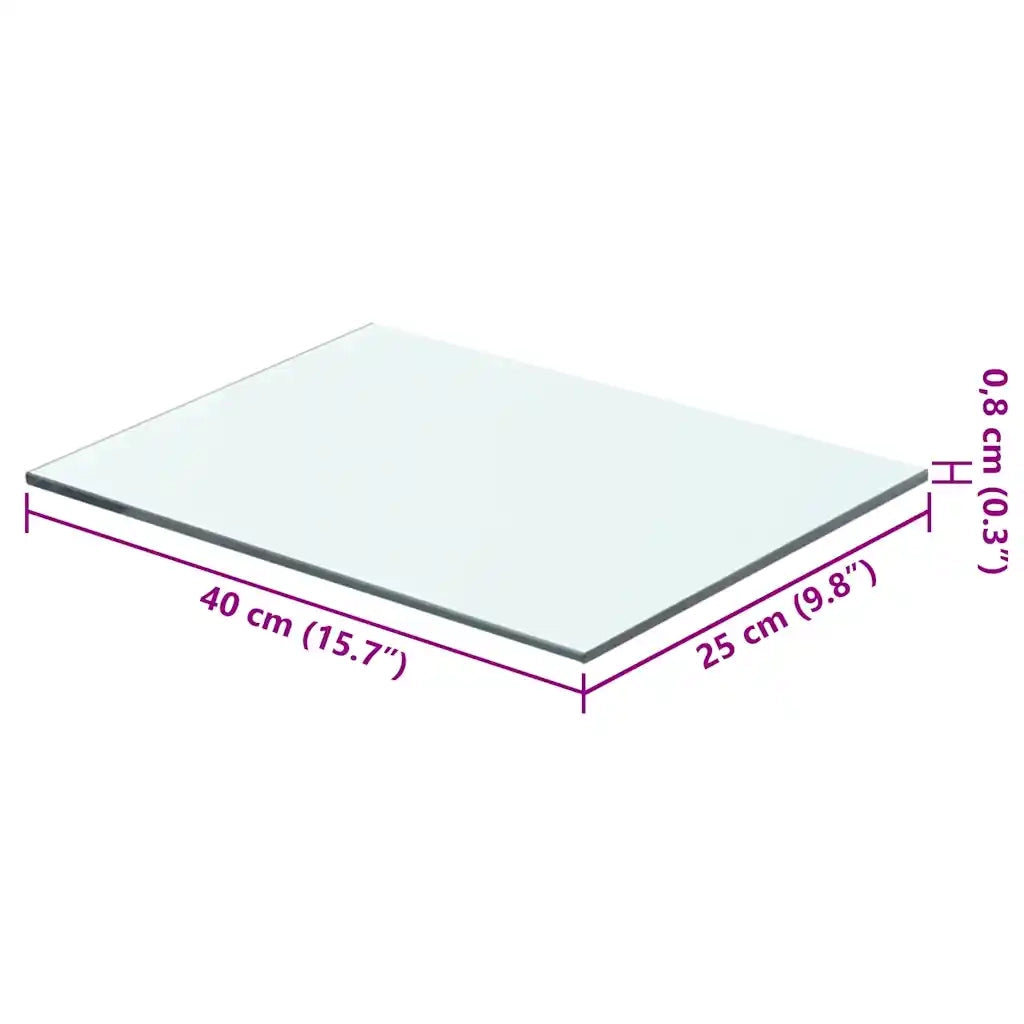 Mensola in Vetro Trasparente 40x25 cm 243815