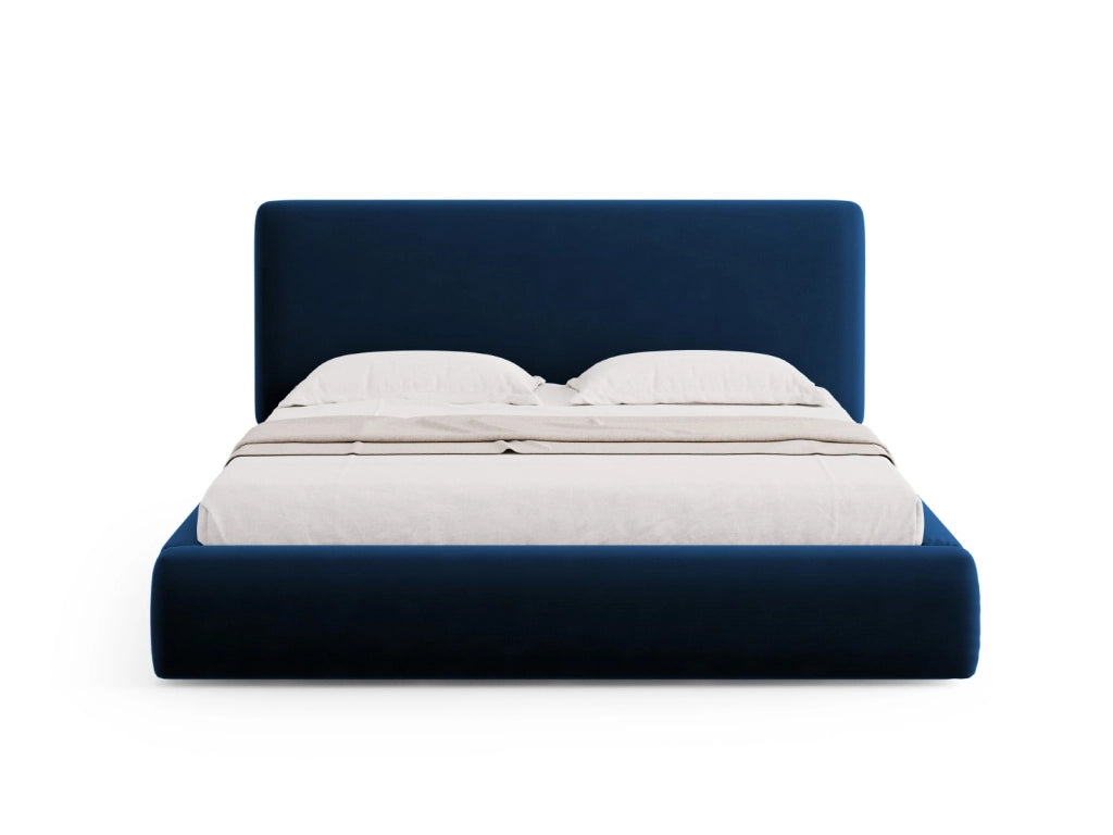 Cosmopolitan Design - Letto a cassettone con testiera "Colonel" 180x200cm in velluto blu reale 