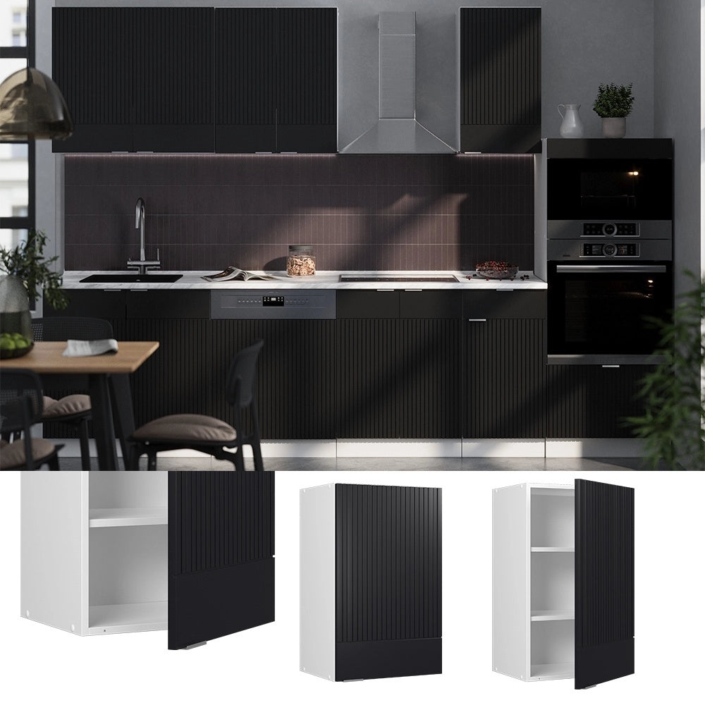 Pensile da cucina Fame-Line Nero rigato/Bianco 45 cm Vicco