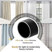 Verstelbare corda per tenda da 238 a 308 cm con maniglioni e viti - Corda per tenda in acciaio inossidabile 16 mm di diametro - Nero lucido - Per camera da letto