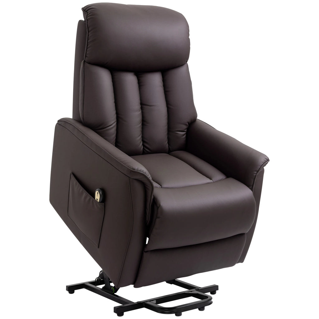 Poltrona relax elettrica alzapersona con funzione reclinabile, marrone, 80 x 94 x 104 cm