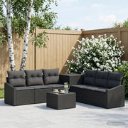 Set di divani 8 pz Nero Rattan sintetico e Acciaio 3448206